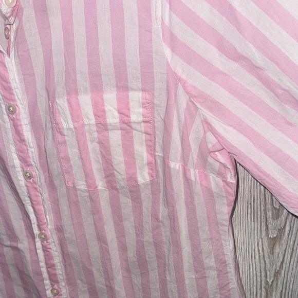 J. Crew Pink and White  Striped Shirt - Picture 6 of 6